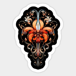 Ornamental Lily Design Sticker